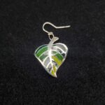 Boucle d'oreille unique Tilleul en argent et plique-à-jour