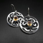 Boucles d’oreille volutes et citrines