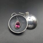 Boucles d’oreilles en argent et rubellites