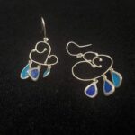 Boucles d’oreilles nuages en argent et plique-à-jour
