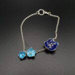 Bracelet trois fleurs argent émaillé