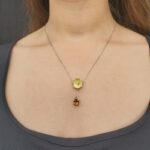 Collier « bouton d’or » en argent, émaux et citrine
