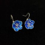 Grandes boucles d’oreilles bleues « Conter fleurette »